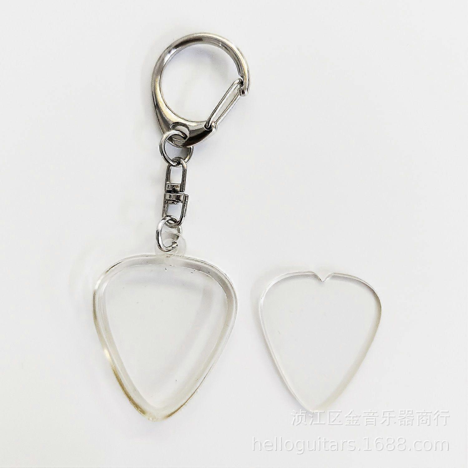 Guitar Pick Holder Keychain: Transparent Heart Shaped Clear Guitar Picks Case Box For Easy Identification Storage For Music Lovers