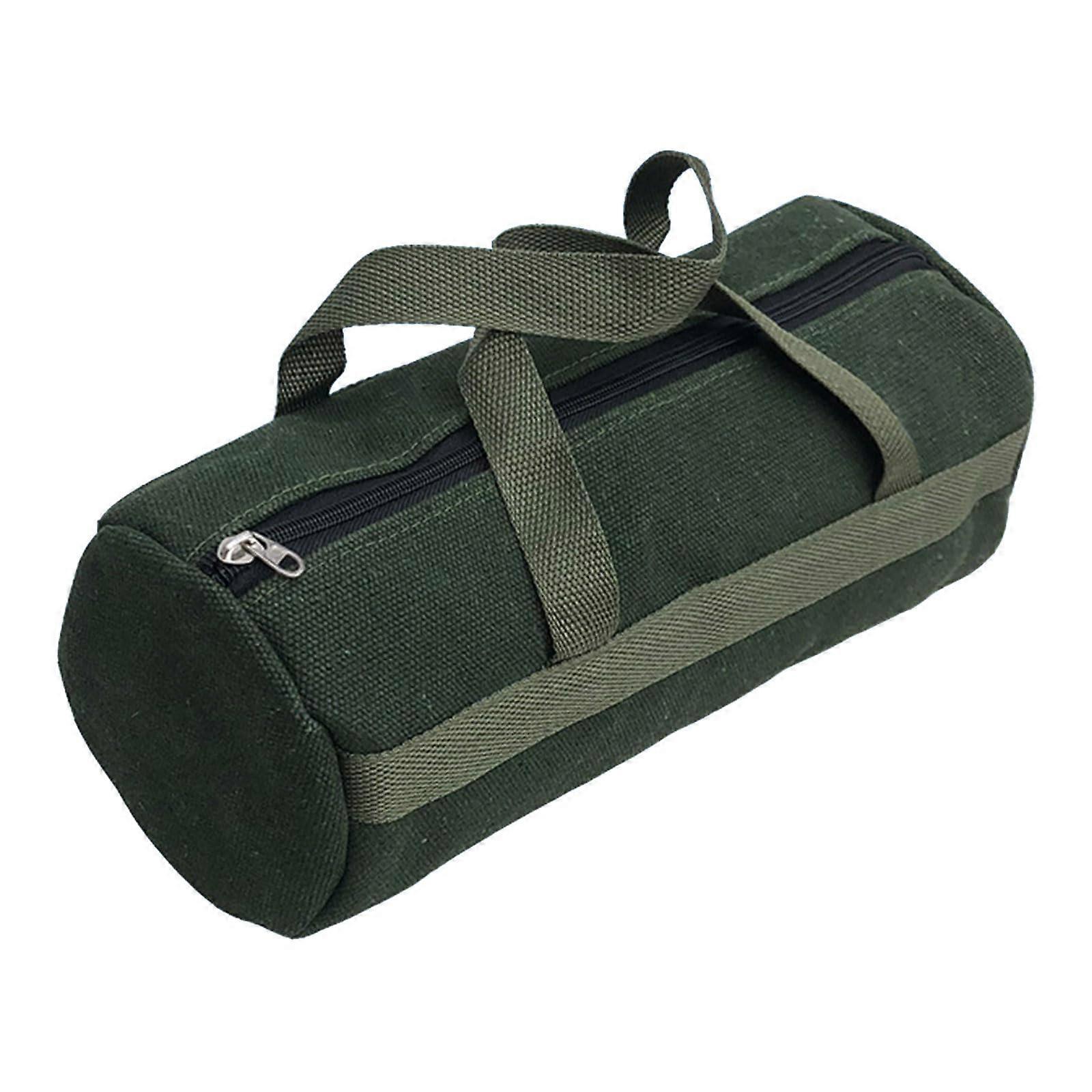 Canvas Tool Bag For Electricians With Ample Storage Portable Tool Carrier Green 24x11 Inches 61x28 Centimeters