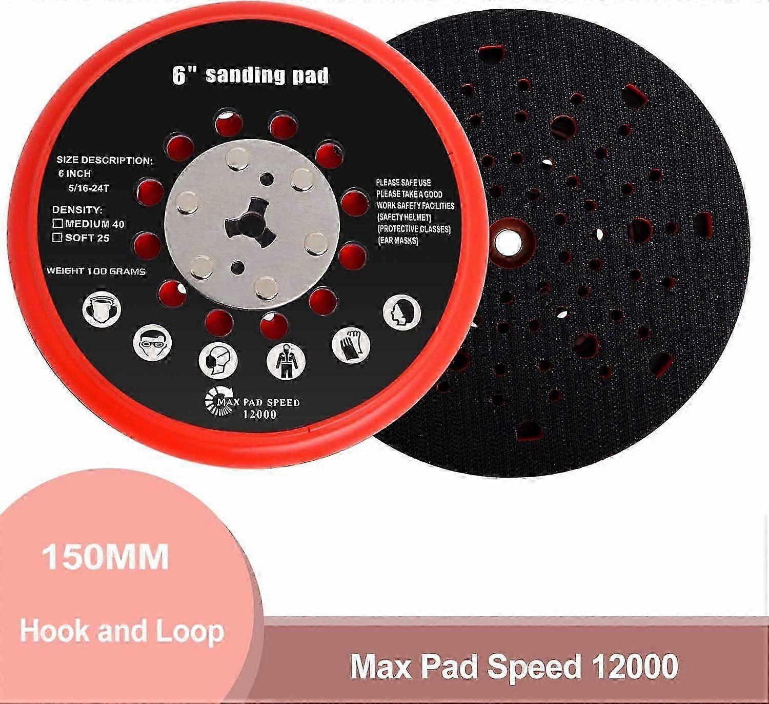 Sanding Pad, 150mm Multihole Sanding Pad Compatible with Bosch RSM6045, GEX 34-150, GEX 40-150 Random Orbit Sander with Wrench (Medium Version)