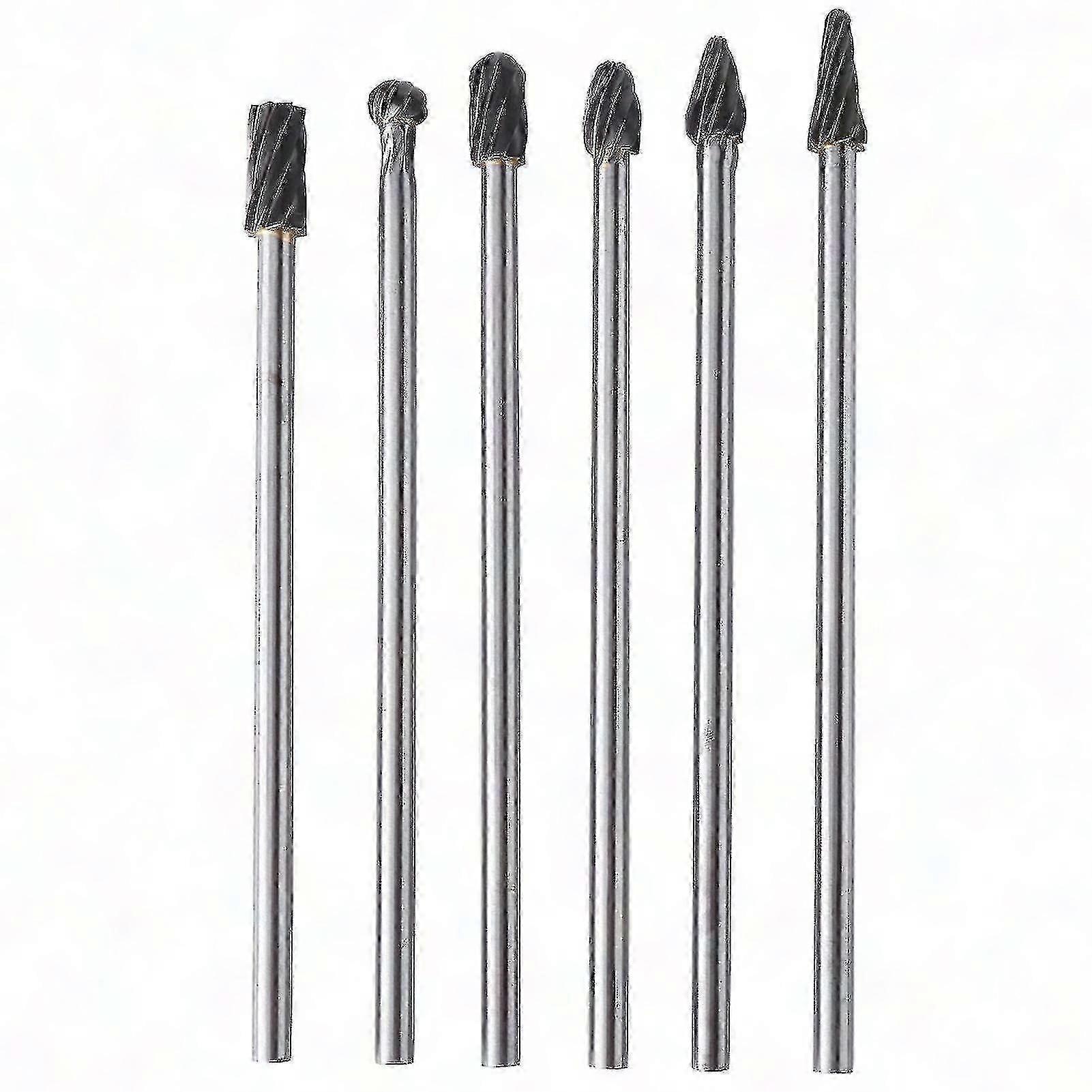 مجموعة من 6 ملفات دوارة من كربيد التنجستن والألومنيوم بقطر قطع 10 مم وساق 6 مم