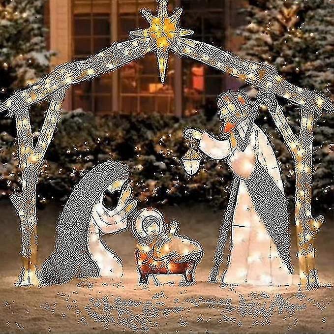 Lighted Outdoor Nativity Set for Christmas and Easter Yard Decorations