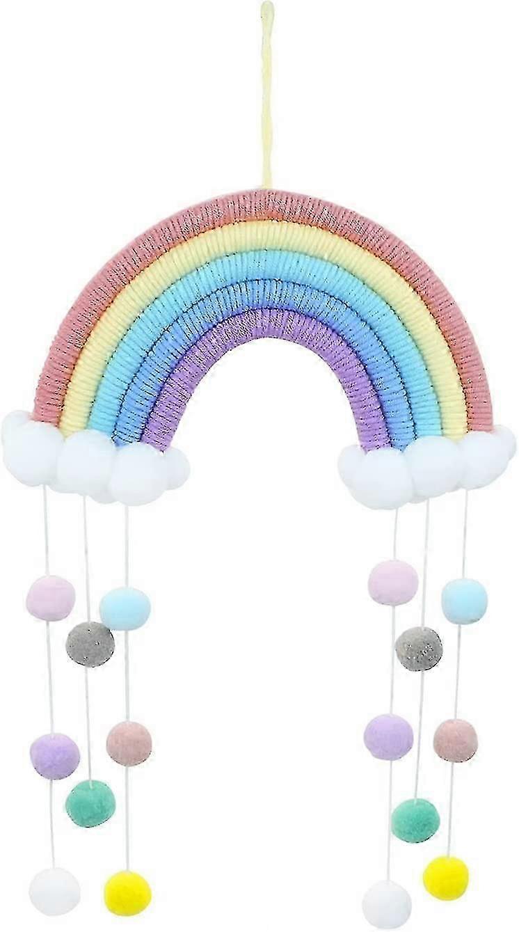 Rainbow Tapestry Clouds, Hand-Woven Hanging Decor (Cloud)