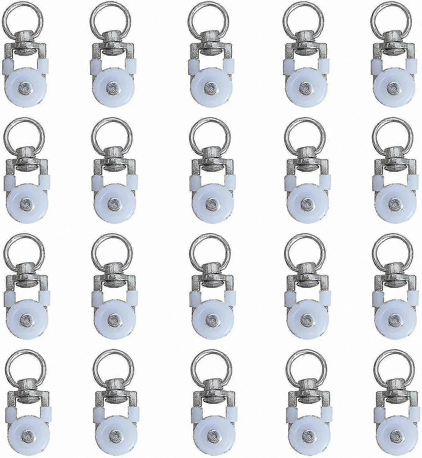 Curtain Track Rollers, 20 Pack Silent Window Pulley Sliders for Double Track Systems