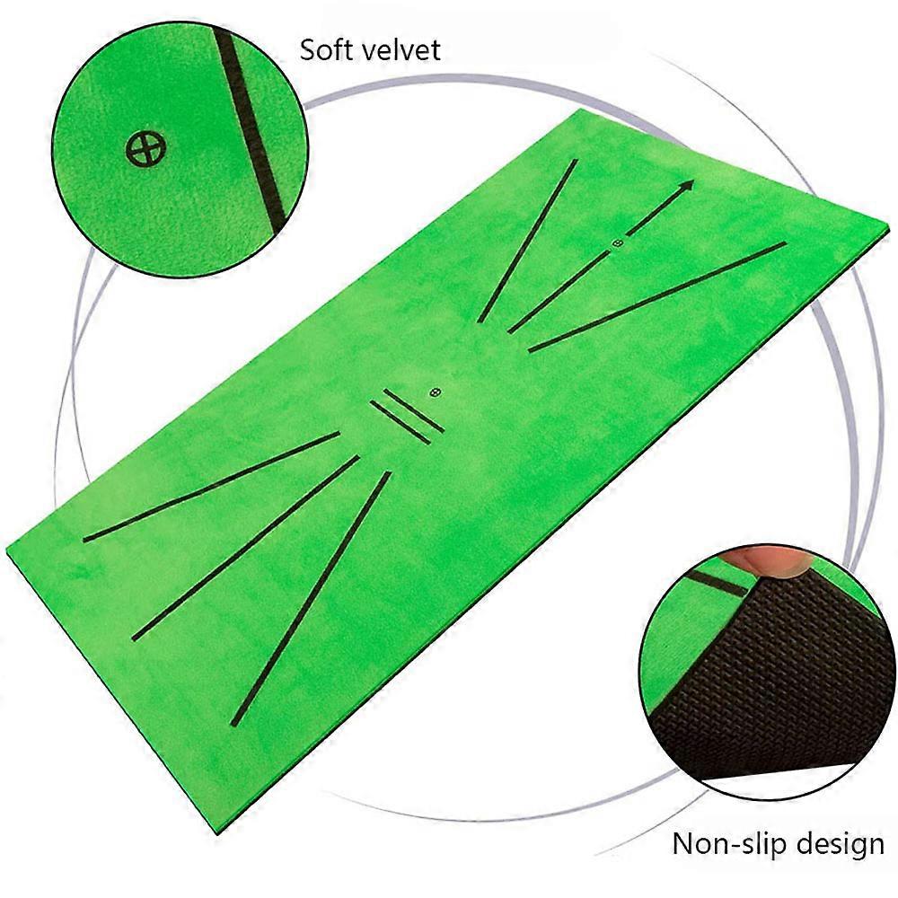 Golf Hitting Mat for Swing Detection Batting Portable Golf Practice Training Aids Rug 24x12 Inch with 6 Golf Balls for Home Office Outdoor