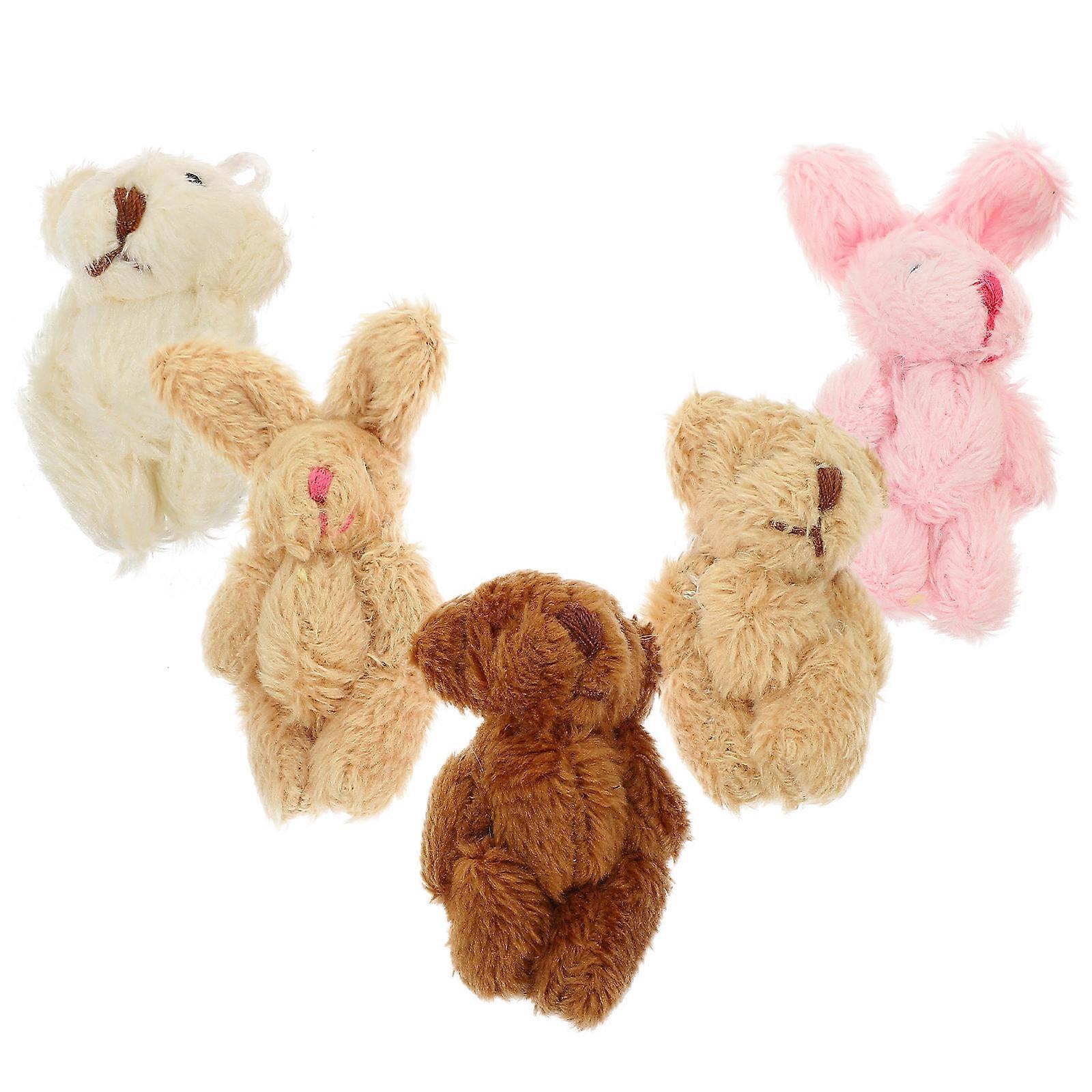 Mini Rabbit Plush Diy Accessory for Mini Item Collection Plush Material with 5Pcs