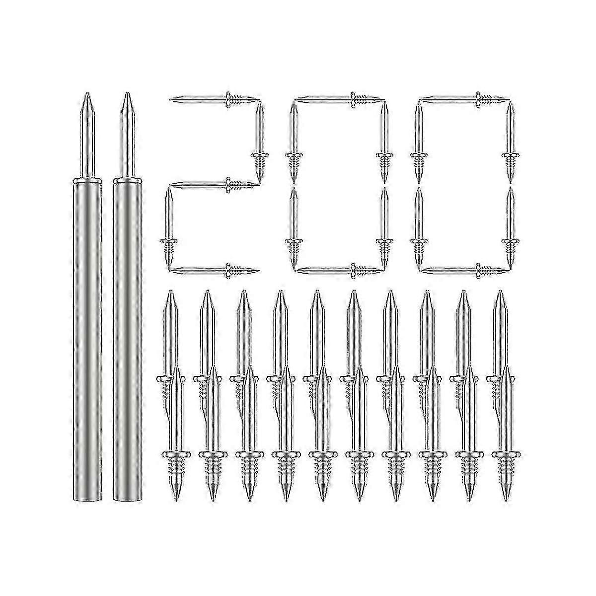 200 Pcs Double Head Skirting Nails, Rust Proof No Trace Screws with 2 Rods for Wall Paneling - Silver