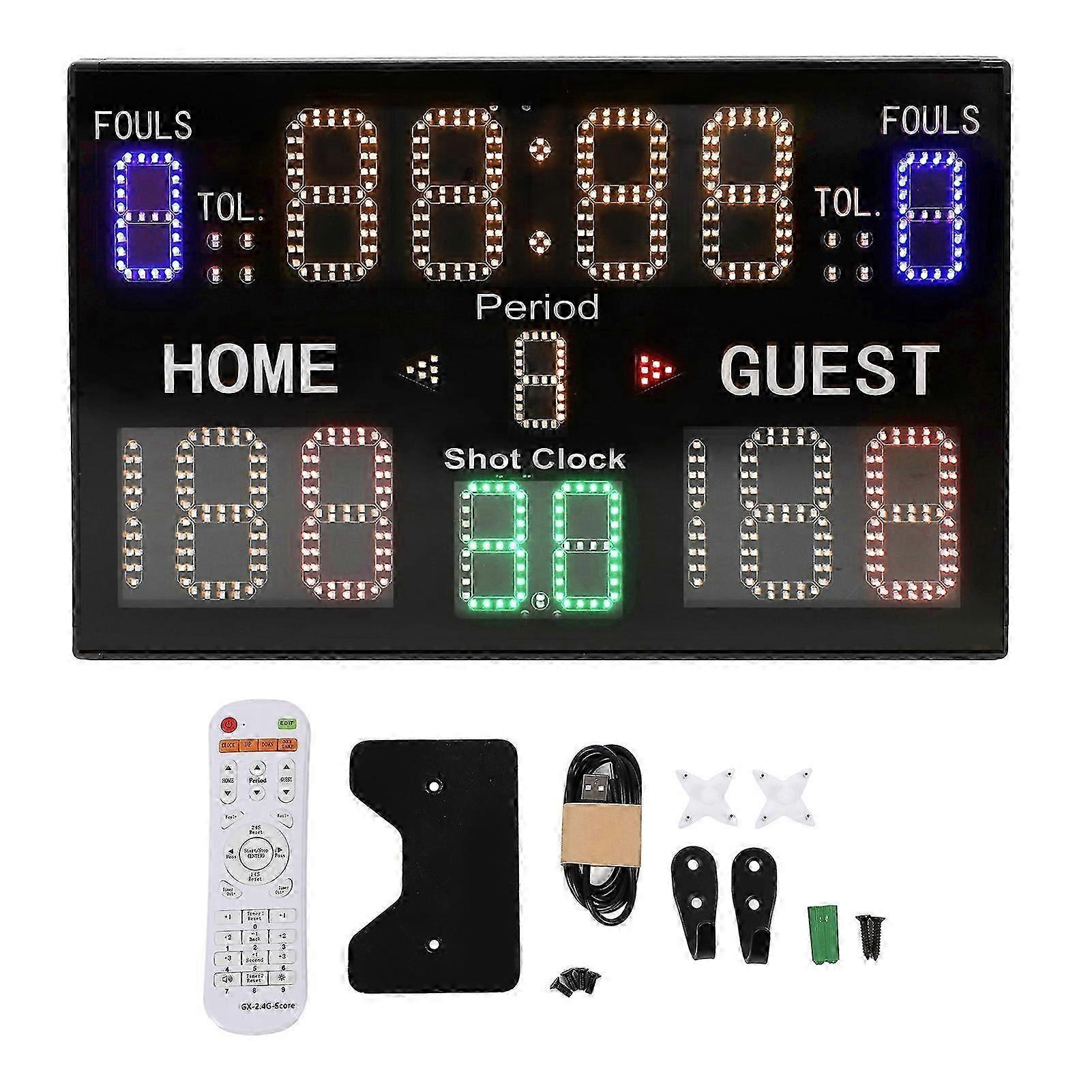 Electronic Scoreboard 15 Digit LED Display Multisport Portable Scoreboard Score Keeper for Gyms Recreation Centers