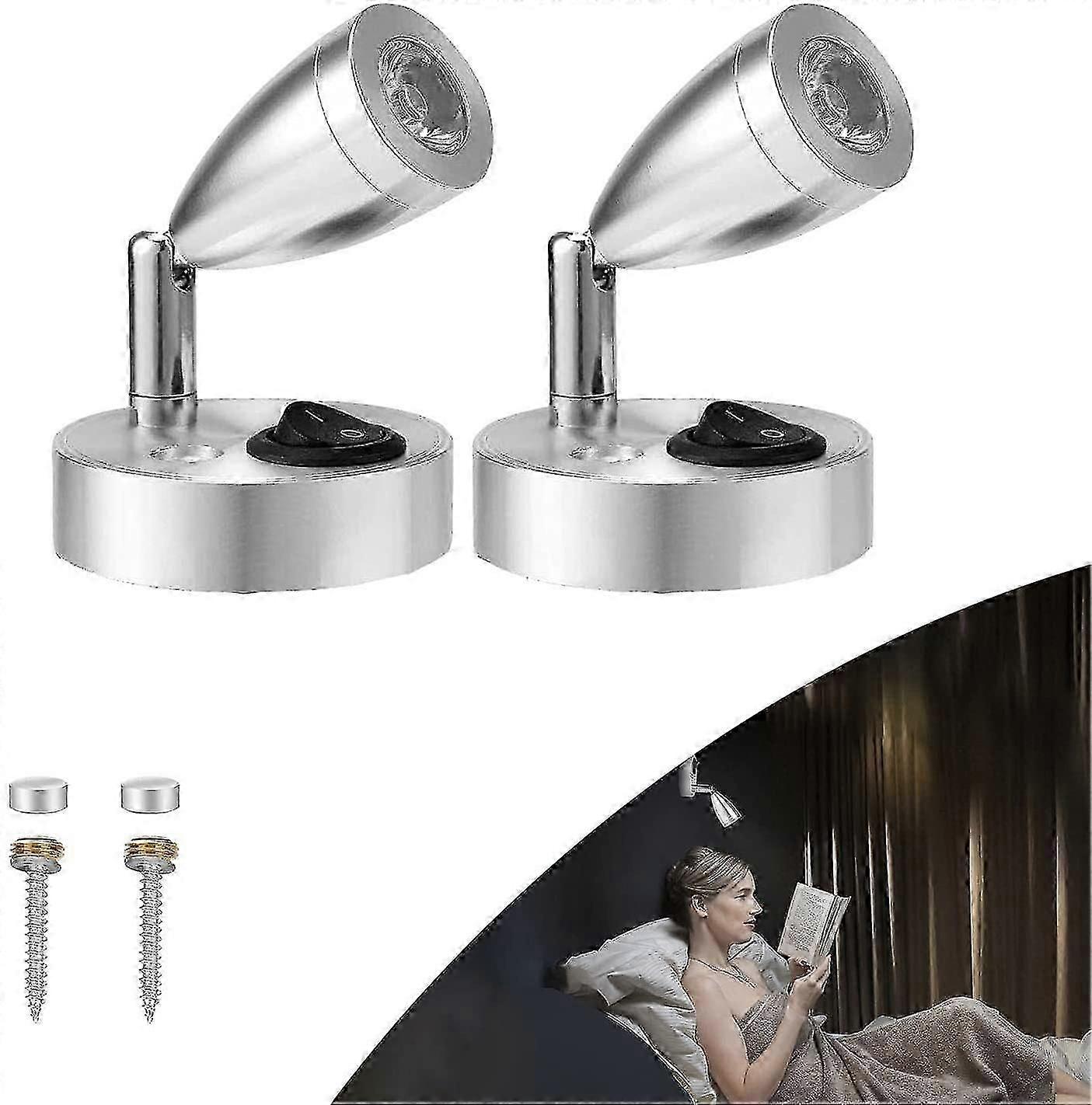 2 ledet spotlight leselys 3w 12v med bryter