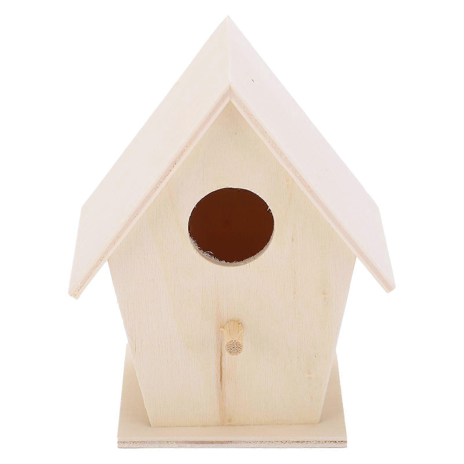 Hanging Bird House Wooden DIY Bird Feeder Houses for Decorations Indoors GardensSingle Layer No. 3