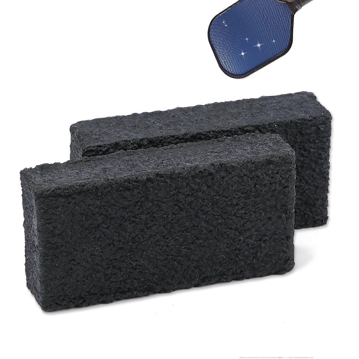 Paddle Eraser Two-Piece Set For Pickleball Dust Remover Carbon Fiber Racket And Rubber Paddle Cleaning Black