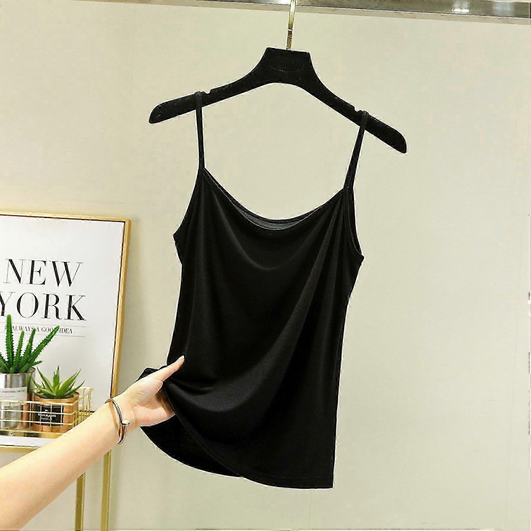 Women's Sleeveless Modal Camisole Top Spaghetti Strap Basic Tank Solid Color Summer All-Match