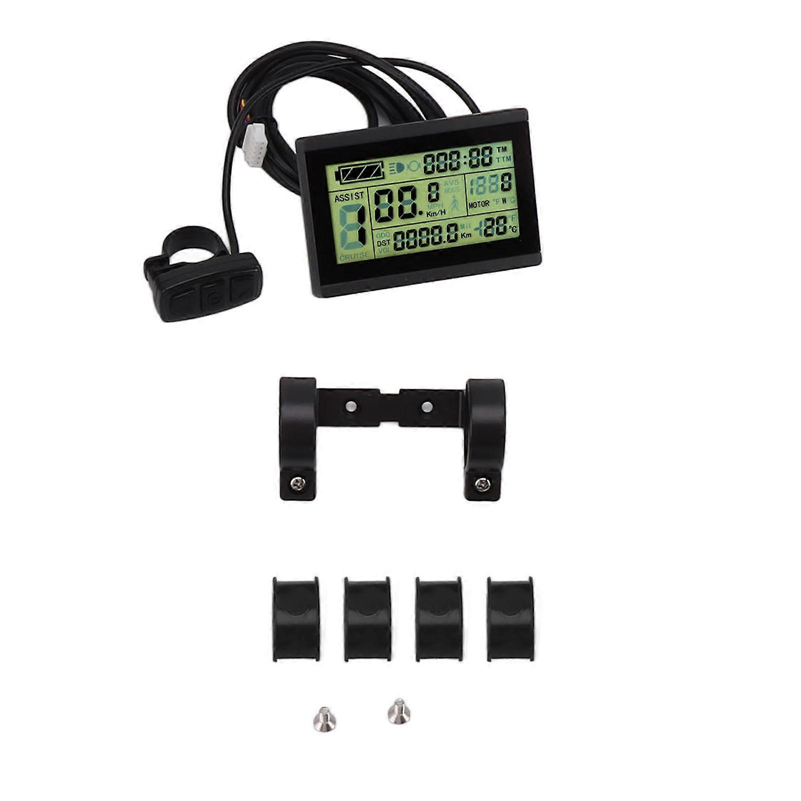 LCD3U 9.5x6.5cm Electric Bike LCD Display Meter with USB 24-48V