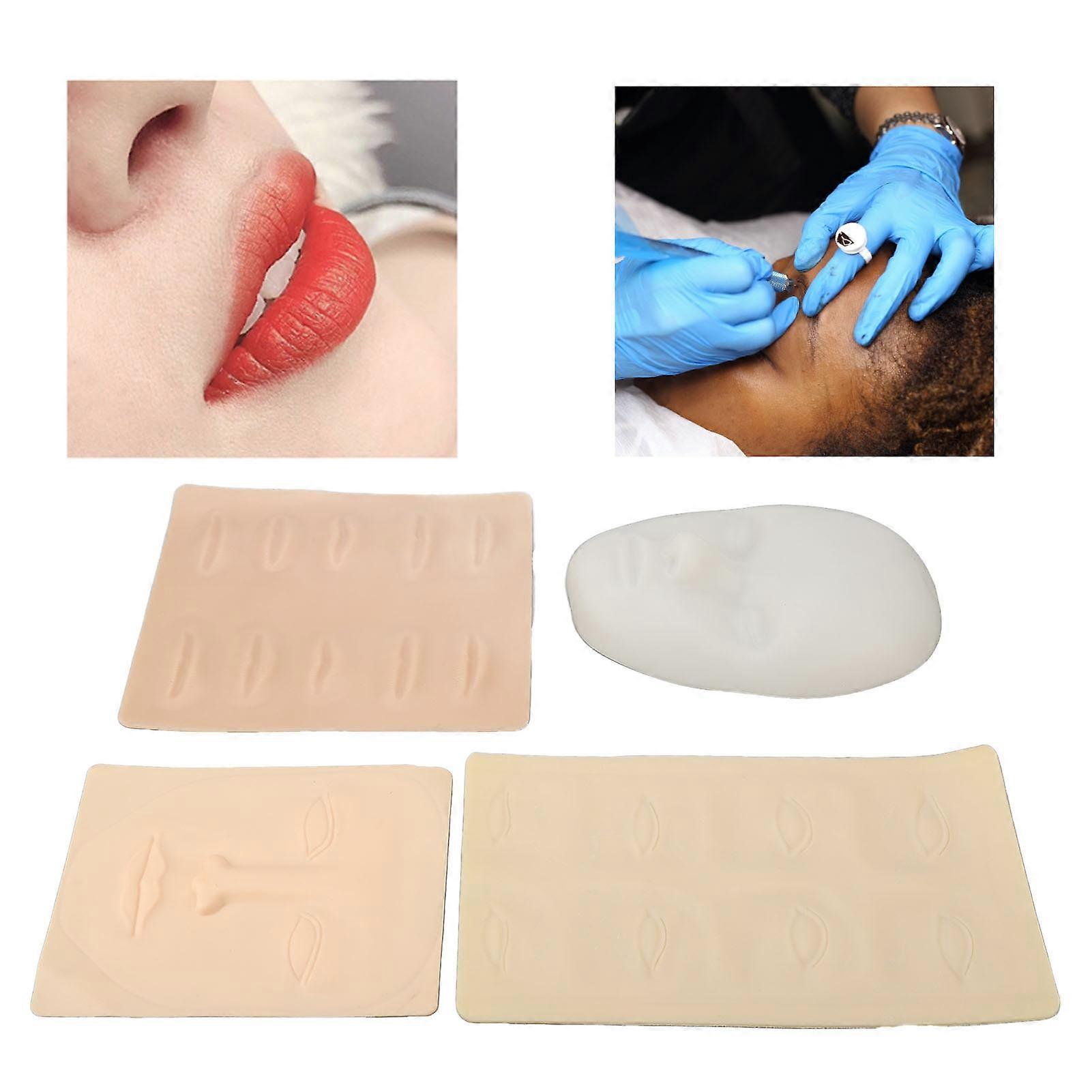 3D Microblading Practice Silicone Skin Set for Eyebrow Lip Eye Tattoo