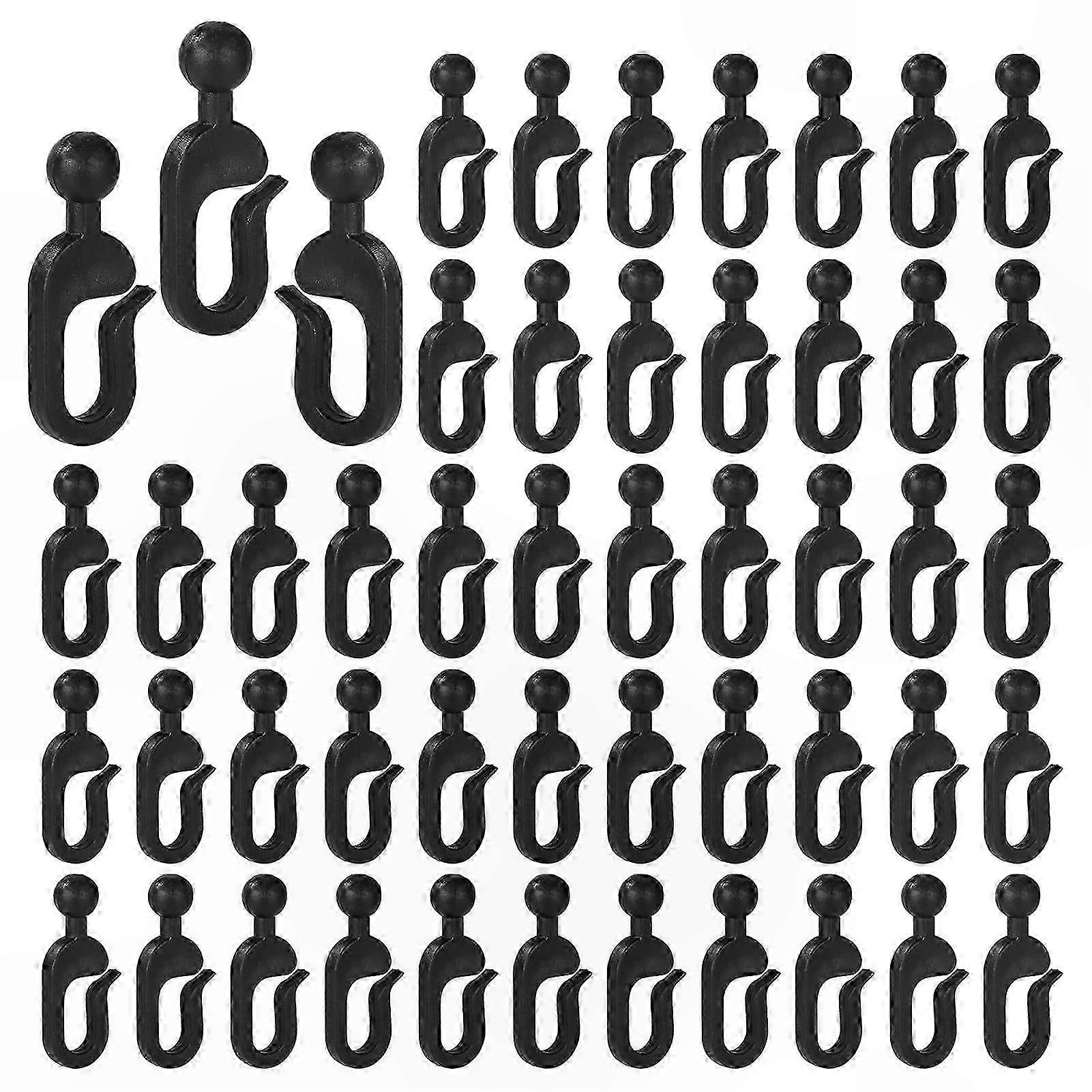 50 Pack Gazebo Curtain Hooks, Durable Plastic Sliding Track Hooks for Outdoor Canopy Nets & Mosquito Protection