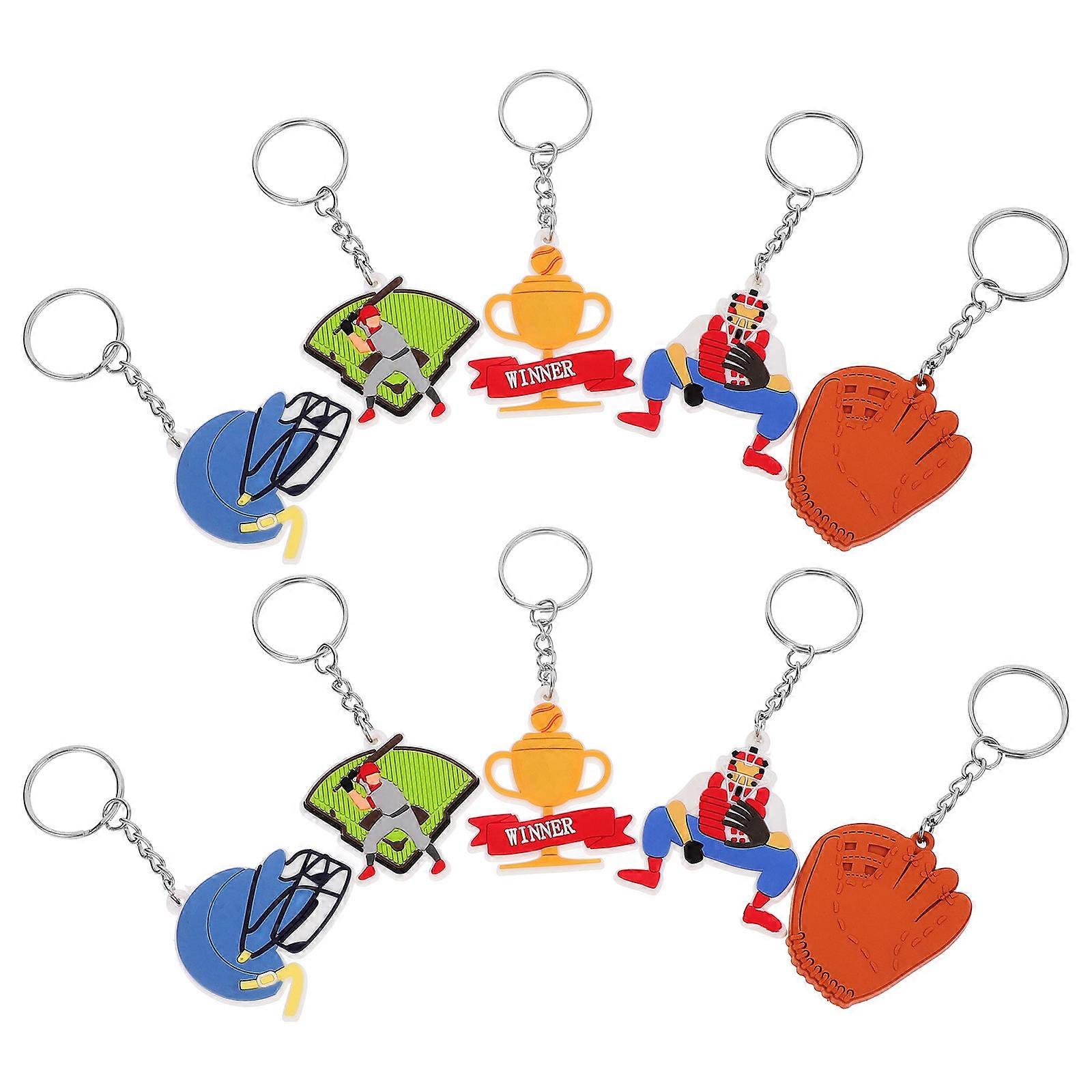 Sports Birthday Party Favors Key Chain Women Baseball Shape PVC Material 9.80X4.10X0.30cm 10Pcs