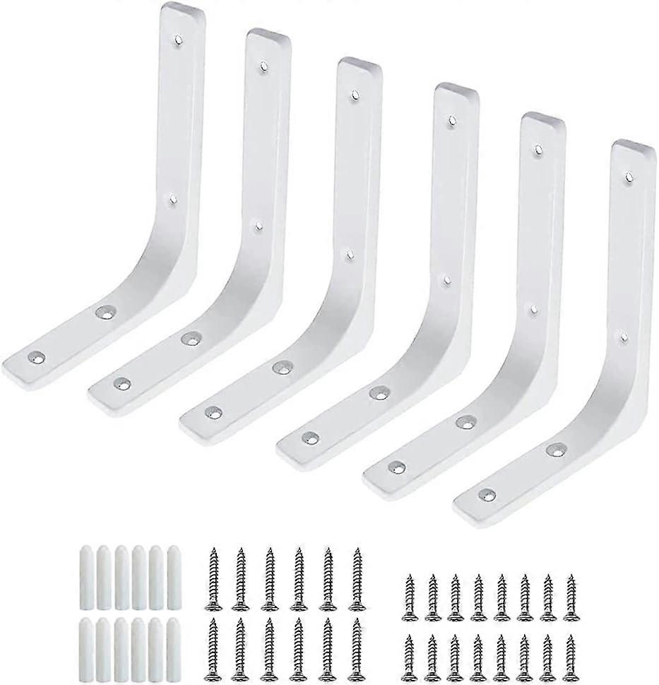 Pieces White Shelf Brackets, Wall Mount Shelf Brackets, Shelf Brackets, Wall Shelf Brackets, for Furniture Decoration Connection with Screws, for Han