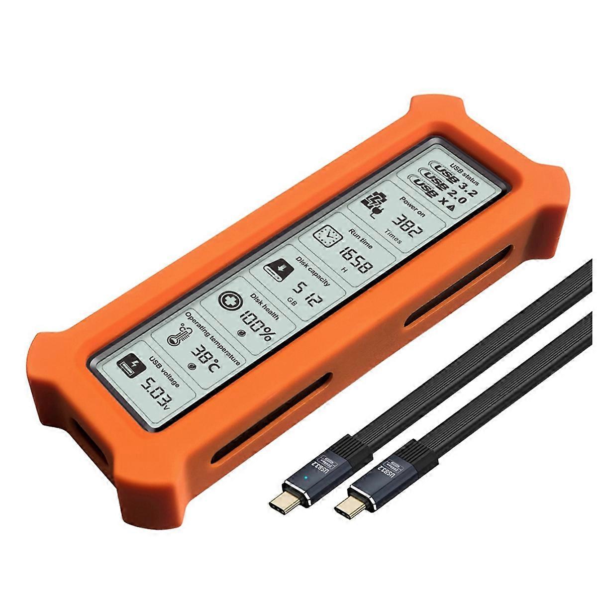 M.2 NVMe SSD Enclosure with Display Screen SSD Case USB 3.2 Gen 2 20Gbps NVMe PCI-E NGFF SSD Disk B