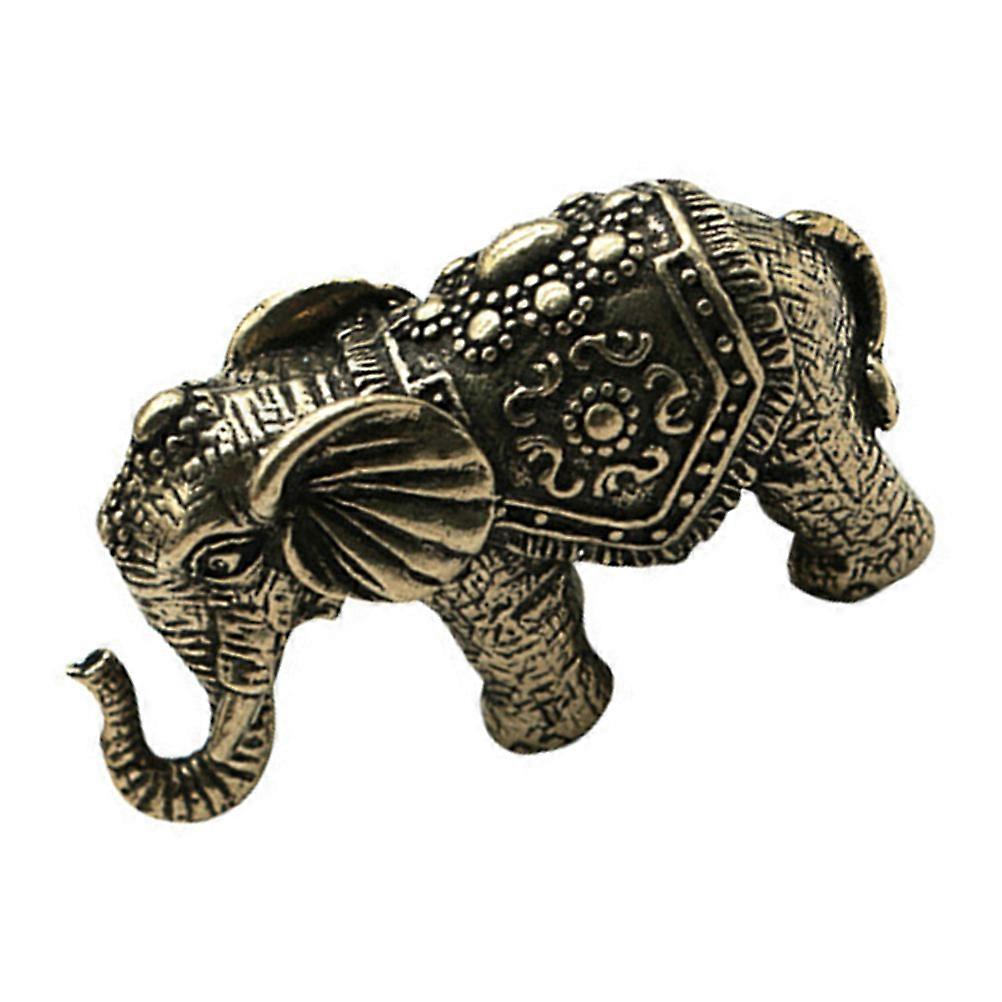 Brass Elephant Ornament Desktop Decoration Office Environment Coffee Copper Workmanship 1Set