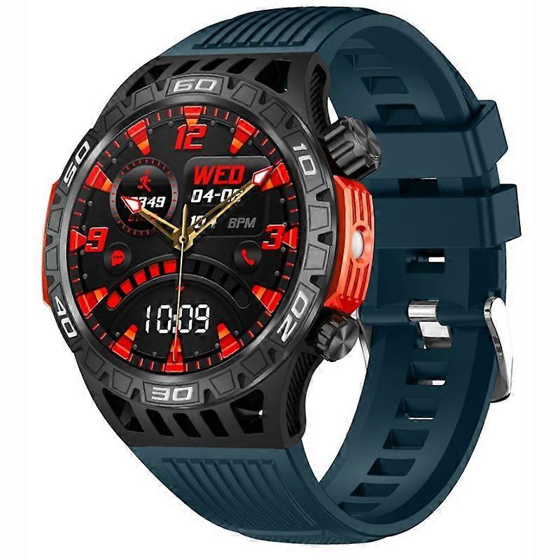 Smartwatch with Compass, Flashlight, Bluetooth Calling, Incoming Call Flash Notification, Outdoor Sports Tracking, and Health Monitoring(blue)