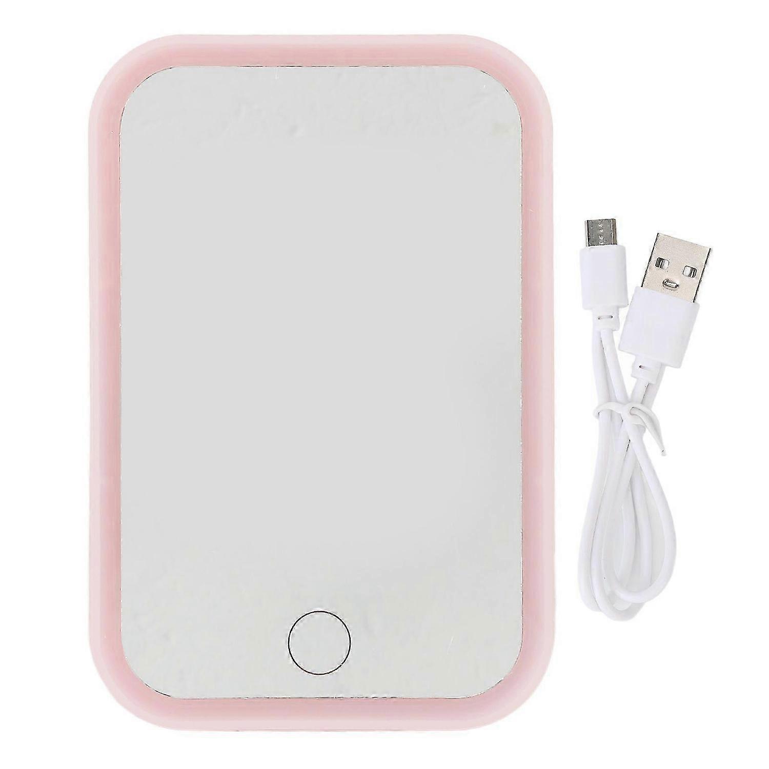 2025 Latest Model Lighted Makeup Mirror Pink LED Touch Control Square Mirror D...