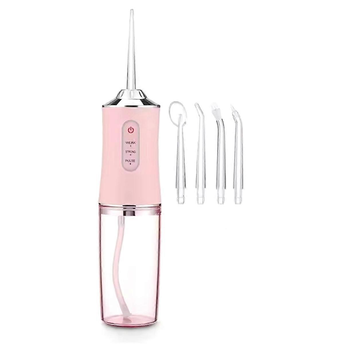 Oral Irrigator Dental USB Rechargeable Water Jet Floss Tooth Pick 4 Jet Tip 220ml 3 Modes Teeth Cleaner B