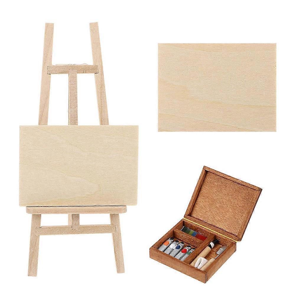 Miniature Easel Model Wooden Painting Board Holder for Decor 1Set