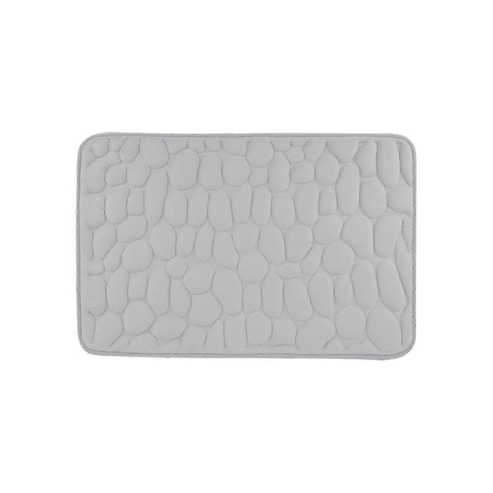 1pc Memory Foam Bath Rug Embossed Bathroom Mat Water Absorbent And Washable Bath Rugs, Non-Slip, Thick, Soft And Comfortable Carpet For Show