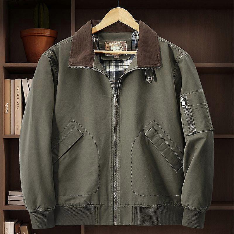 Washed Cotton Flight Jacket For Men, Spring And Autumn Ma1 Pilot Jacket, Baseball Jacket, Large Size