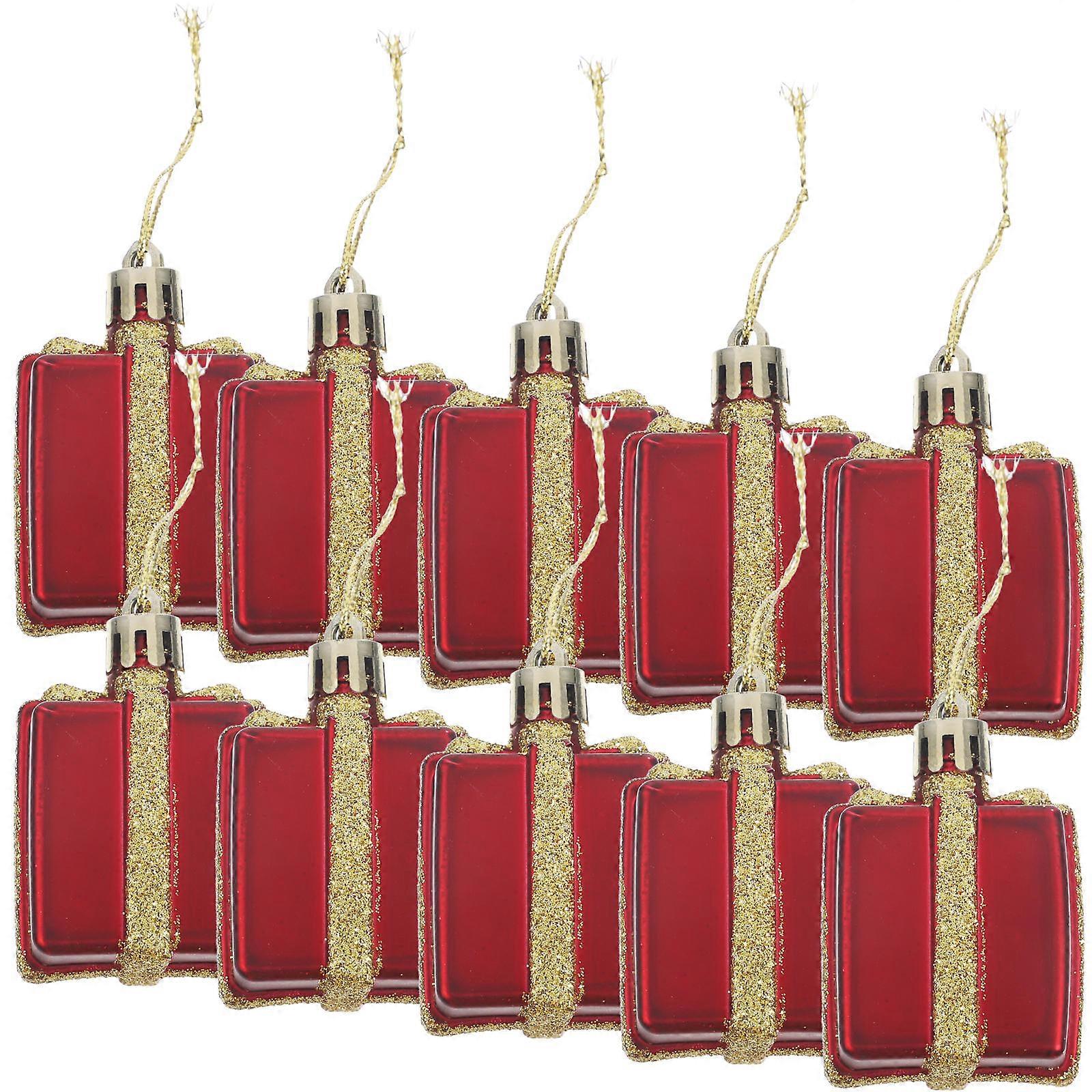 Christmas Tree Hanging Ornaments Plastic for Decor 48Pcs Dark Box
