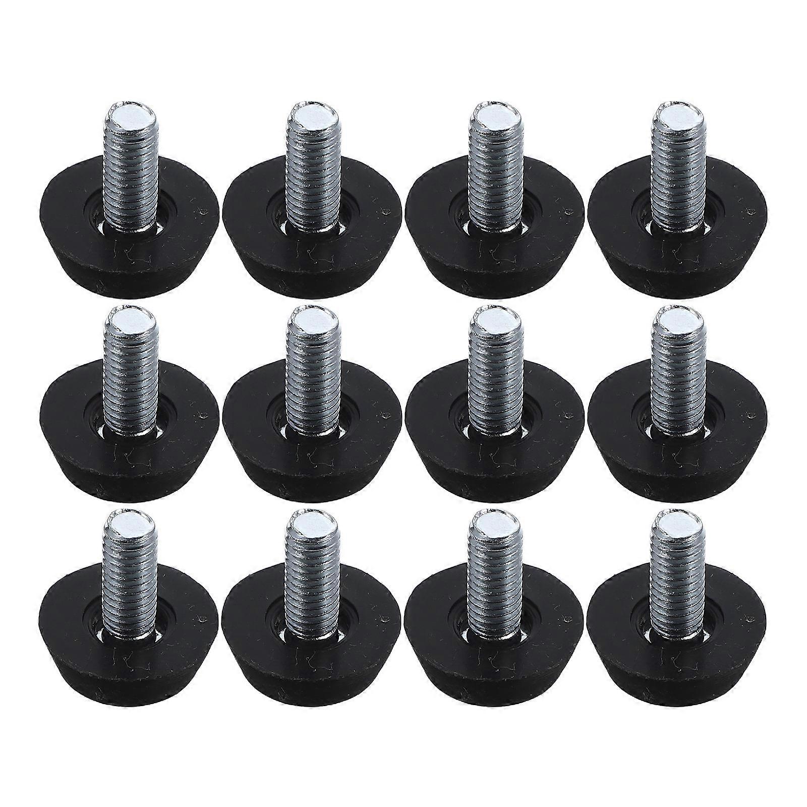 Black Adjustable Furniture Feet Levelers for Noise Reduction 16Pcs Replacement
