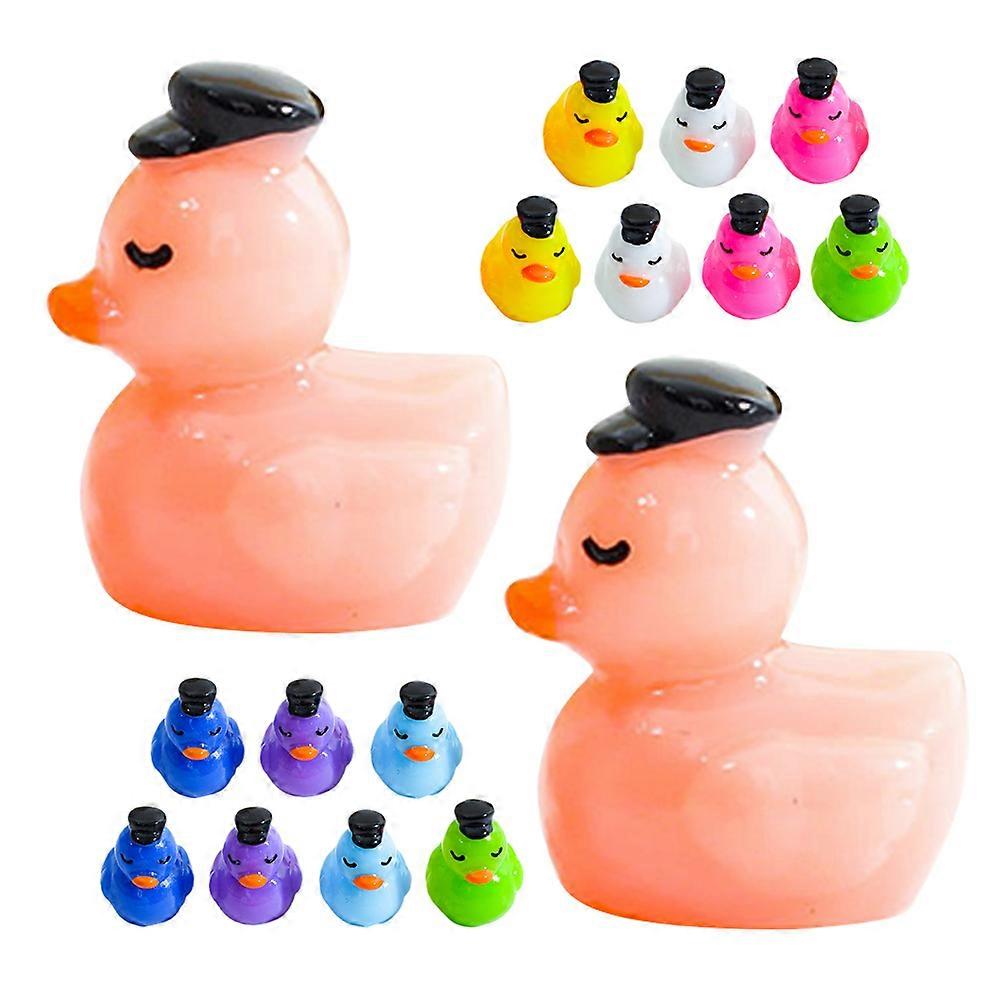 Mini Resin Ducks for DIY 32Pcs Small Courtyard Duck Animal Figures