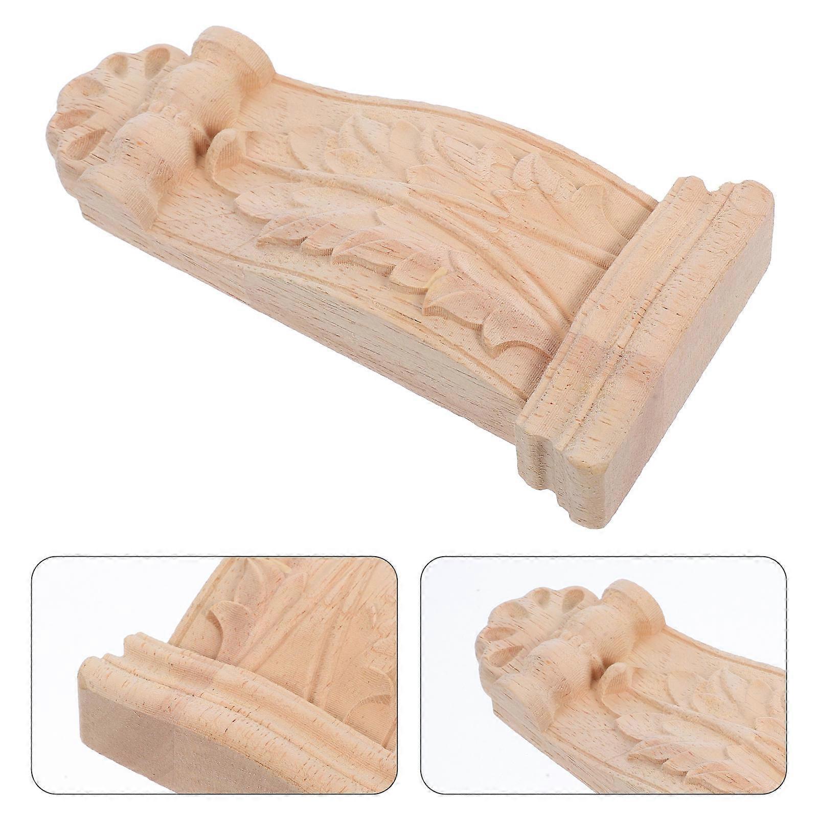 3Pcs Wood Corbel for Doorway Decoration European Style Carved Design
