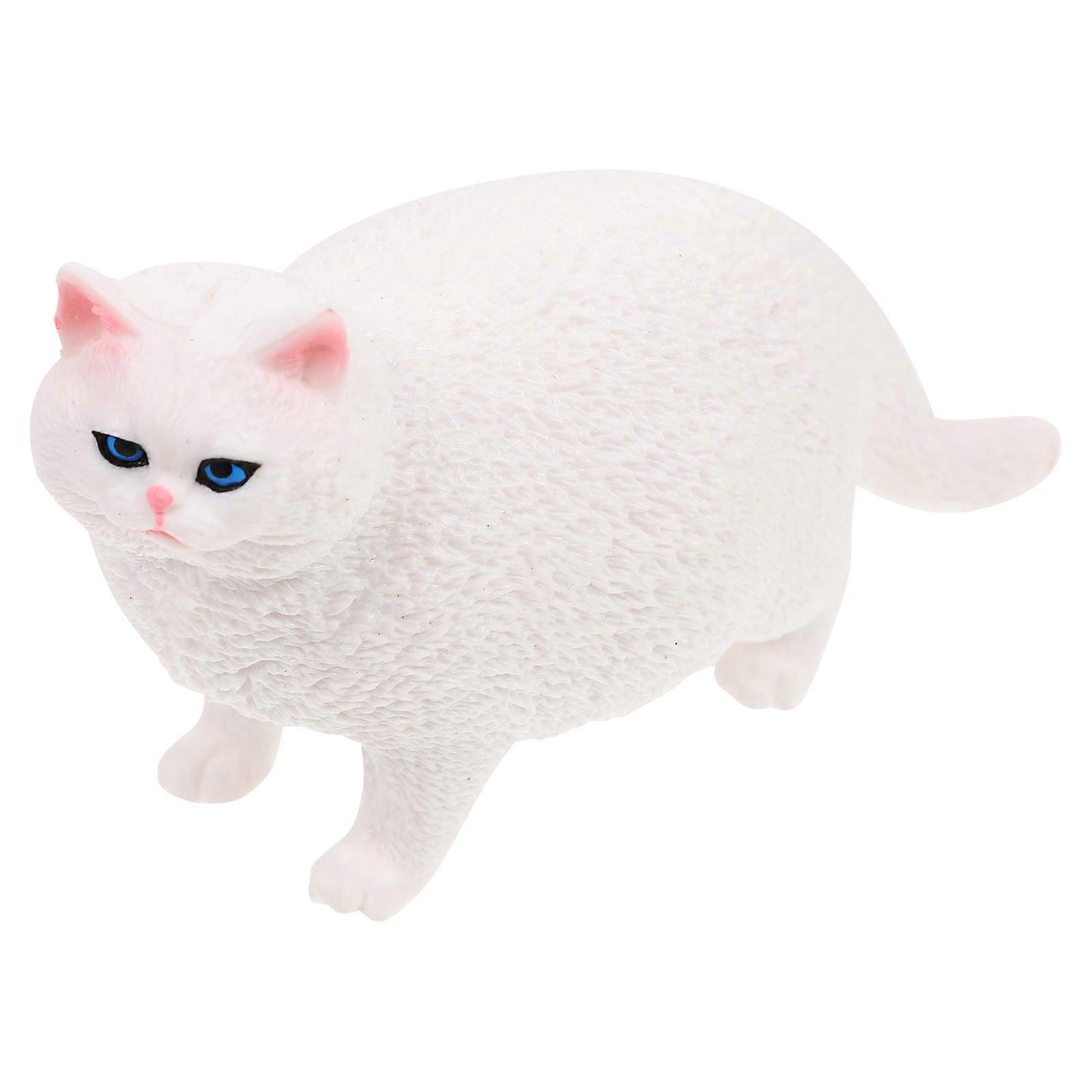 Simulation Cat Figurine Plastic Cat Toy Decorative Set of 2Pcs for Kids