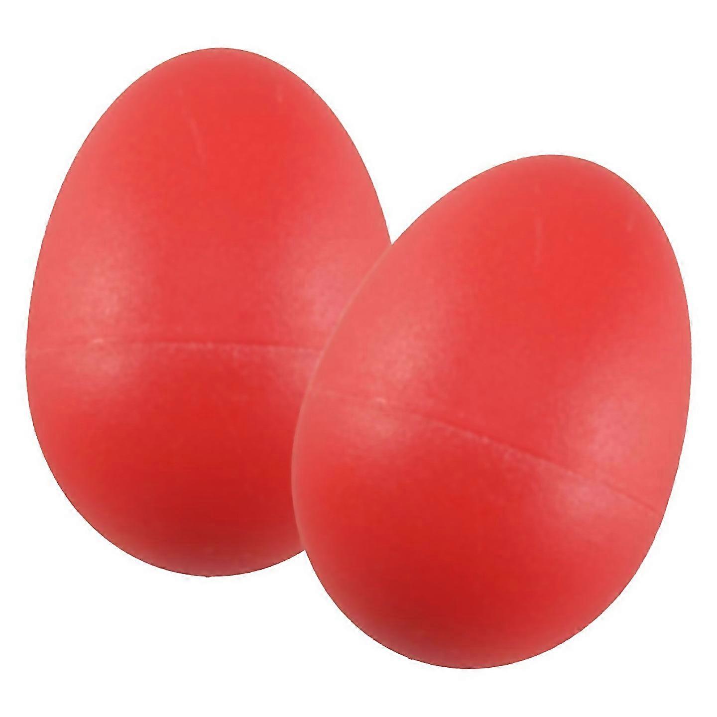 For 1 Pair Plastic Percussion Musical Egg Maracas Shakers Red