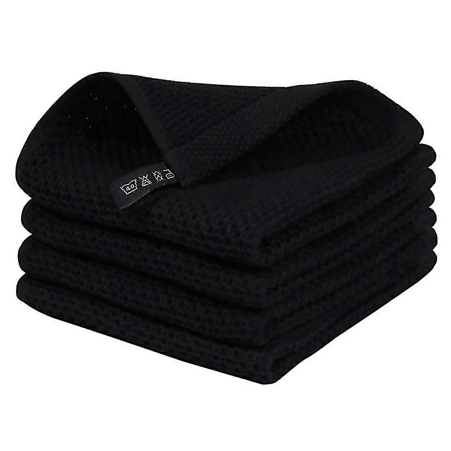 For Waffleweave Kitchen Dish Cloths Drying Dish Towels Black