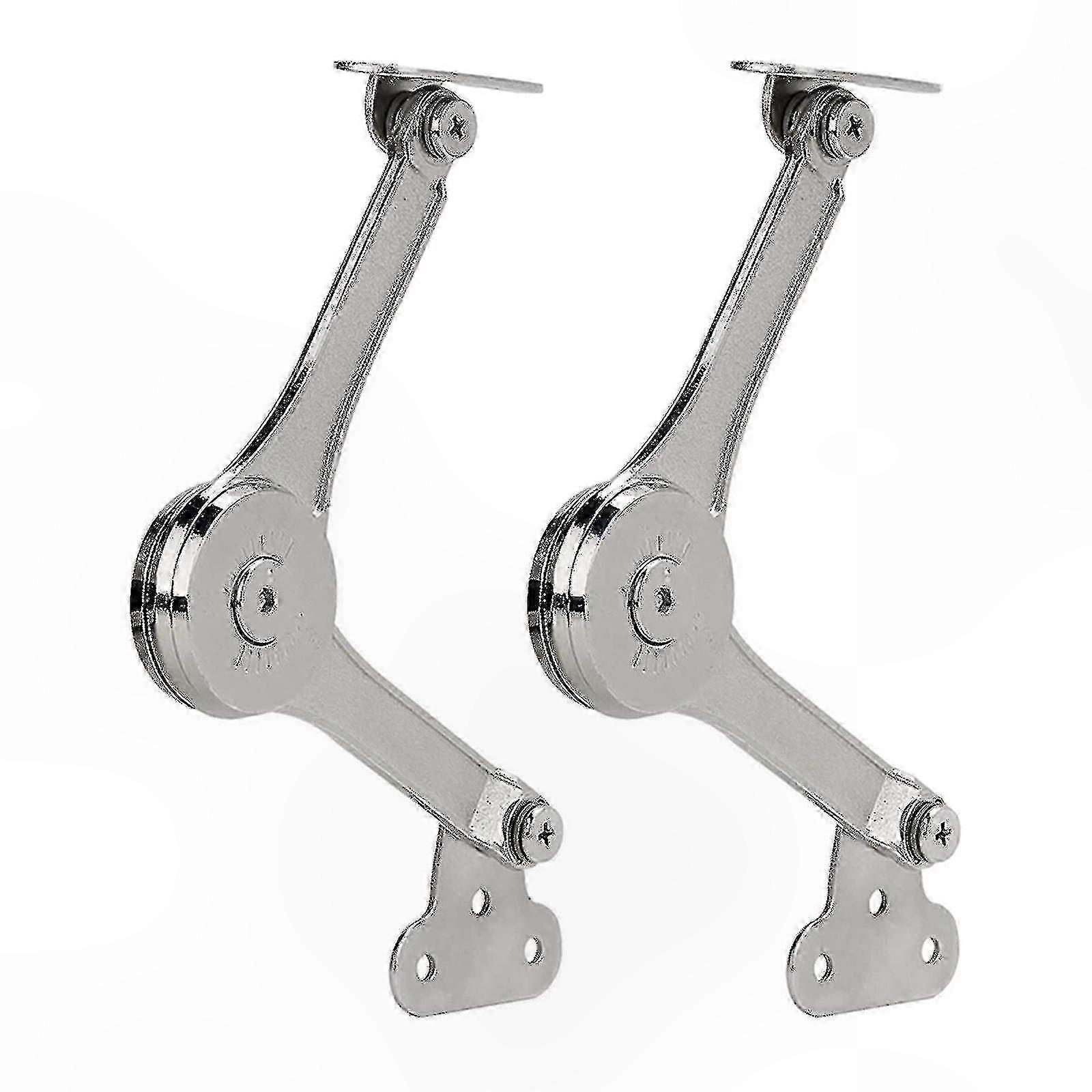 2-Pack Heavy Duty Soft Close Hinges for Folding Lids with Lid Support and Stay-Open Functionality