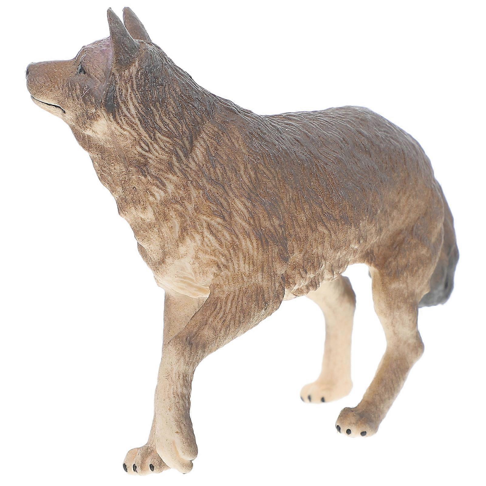 Cognitive Wolf Model Mini Simulation Wolf Model for Kids Playing 2Pcs Plastic