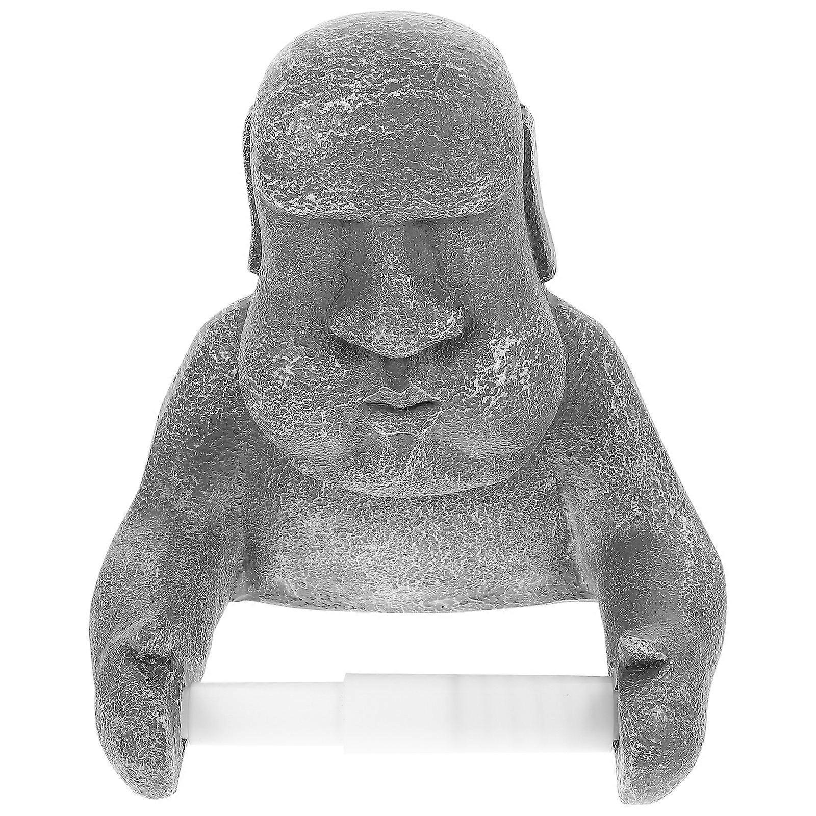 Kitchen Paper Towel Dispenser Moai Statue Paper Towel Dispenser Toilet Decorative 3D Design 20.00X19.00X12.00CM 1Pack