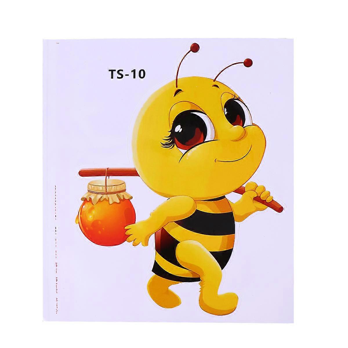 6 Pcs Universal Bee Pattern Car Stickers Decorative Decals For Cars Bikes Laptops Yellow 3D Square Easy To Stick