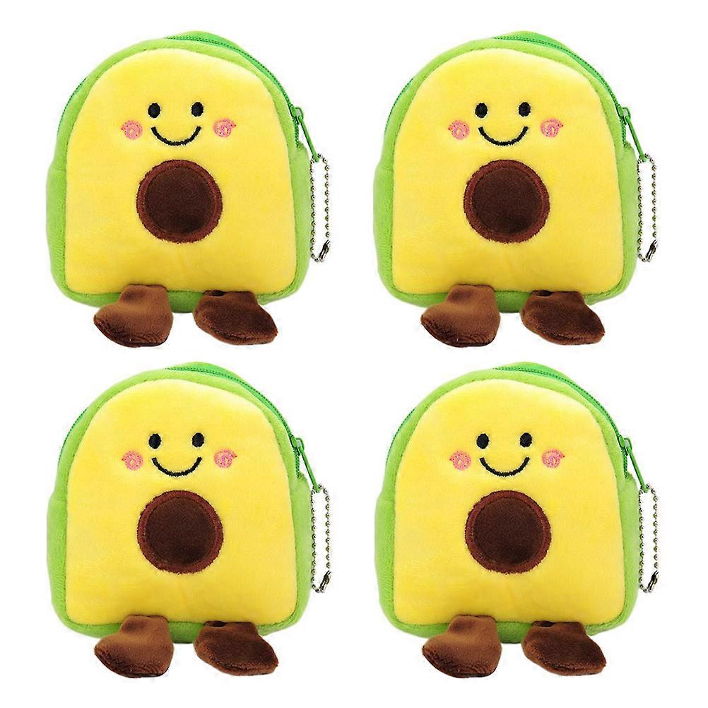 Avocado Shaped Plush Purse for Storage Use with 12Pcs Coin Bags