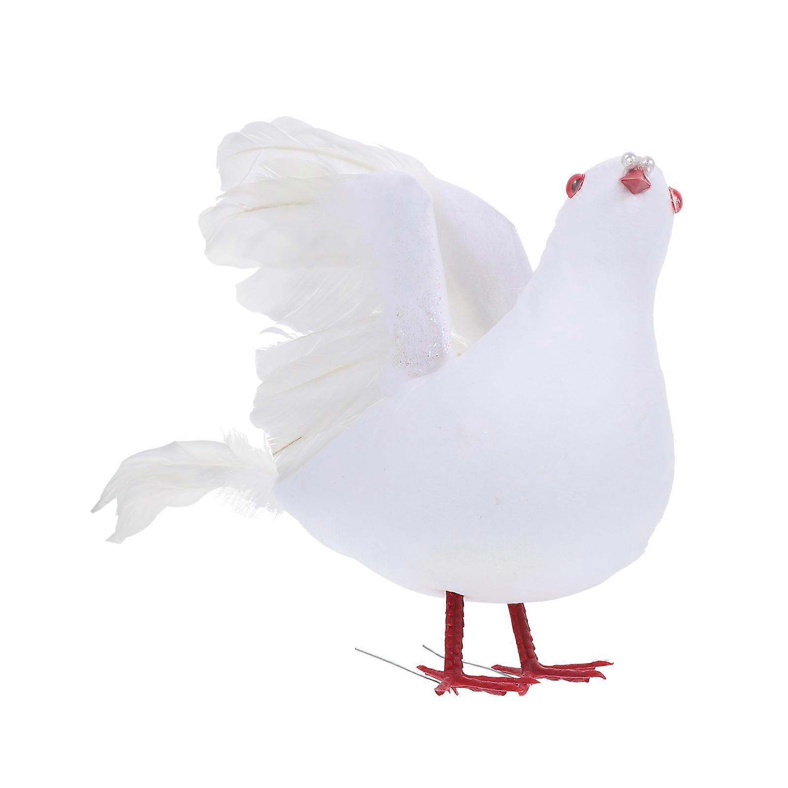 Decorative Dove Statue White Foam Model for Garden Scenes 5Pcs