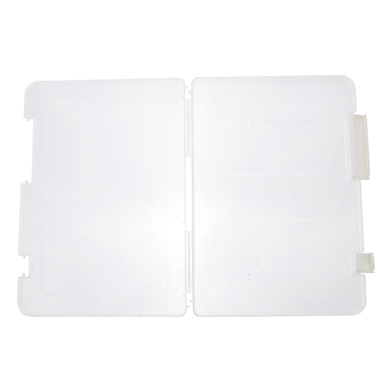 File Plastic Storage Box Rectangular Office Accessory High Strength Material White Color 1Set