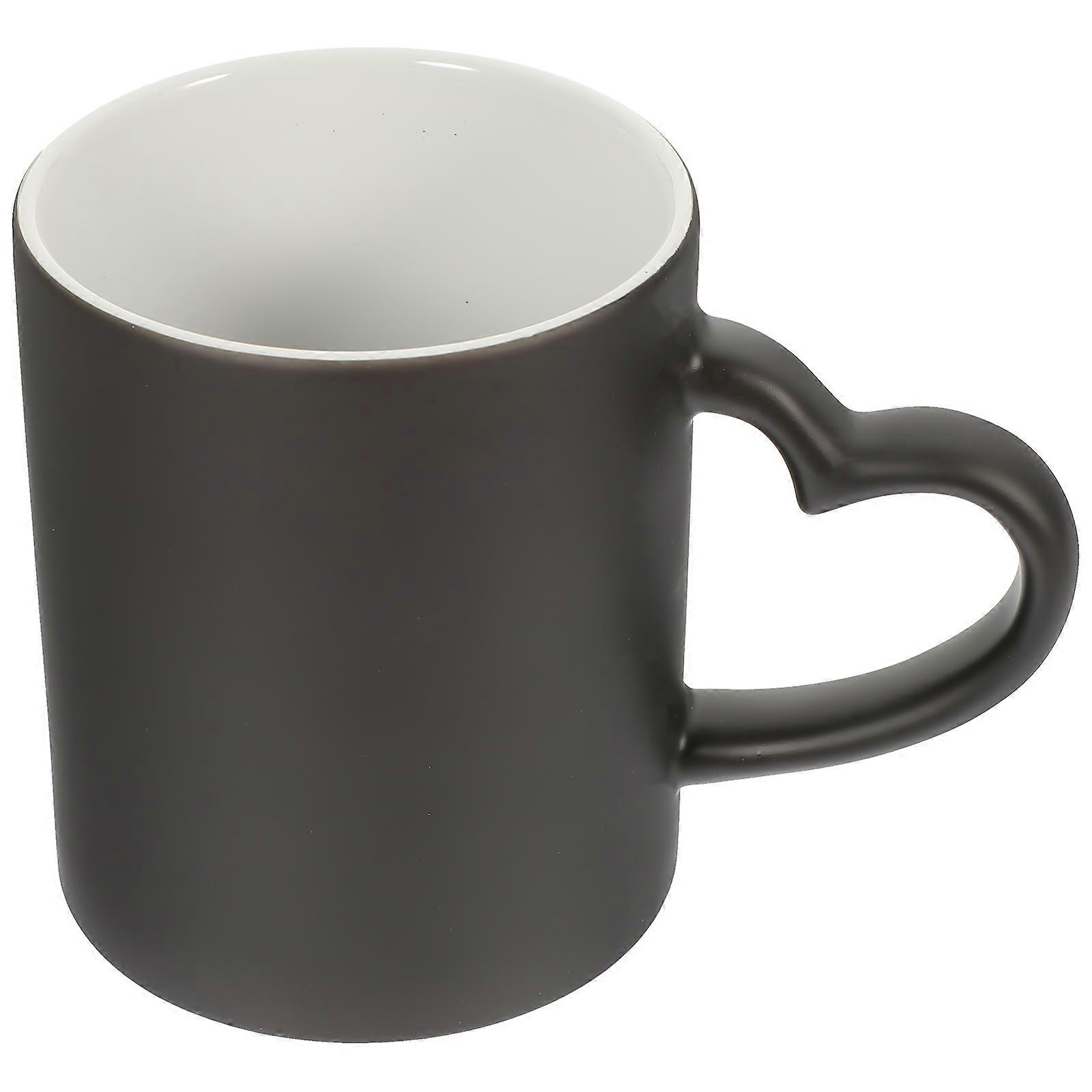 Sublimation Design 5Pcs Ceramic Drinking Cups Black Mug Handle Design Perfect For Indoor And Outdoor Special Festivals
