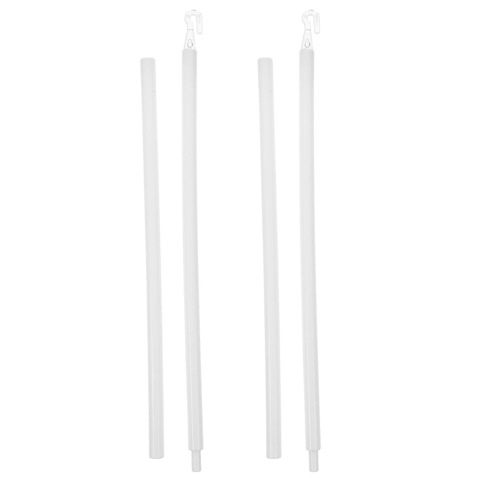 Double Rod Curtain Brackets with Hooks Heavy Duty Curtain Rods 8Sets White