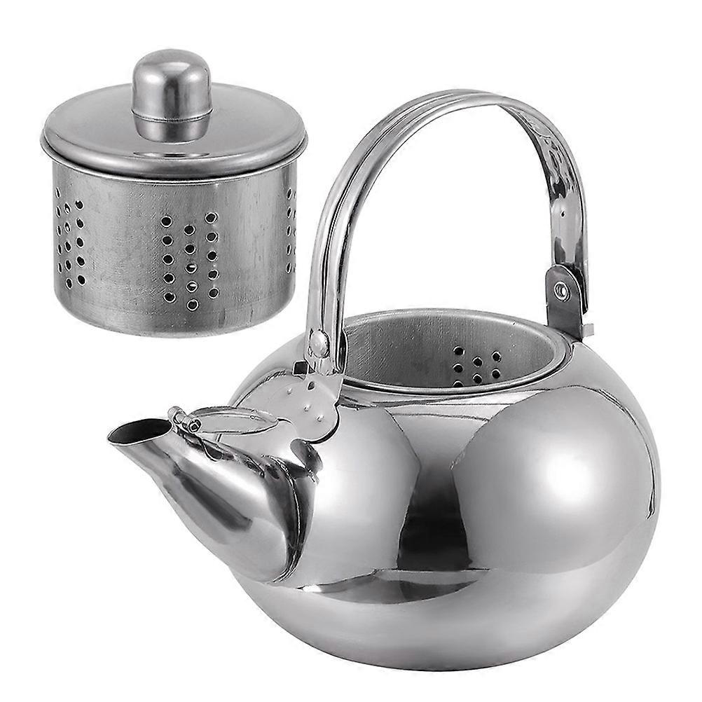 Teapot Stainless Steel Tea Kettle with Strainer for Kitchen Use 2Pcs