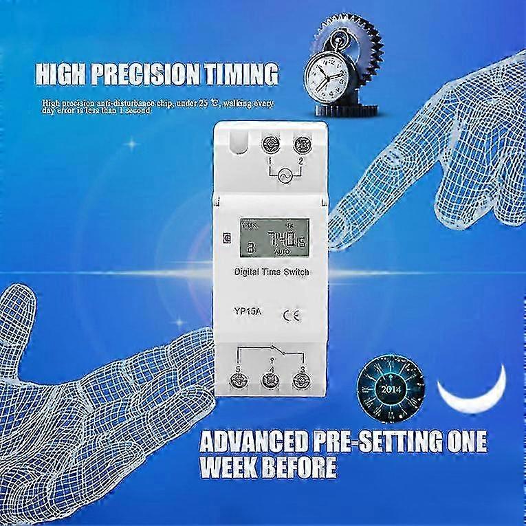 2025 Panel Mounted Digital Lcd Programmable Timer S Thc 15a Dc Ac