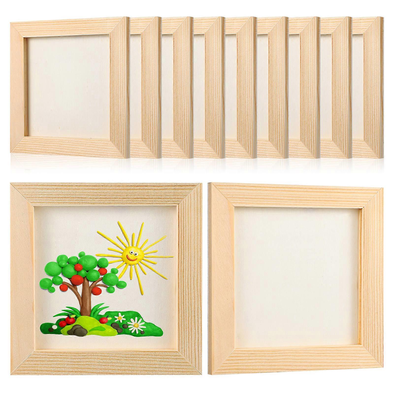 Wooden Picture Frames for Kids Art 100Pcs Unfinished Frames for Crafting