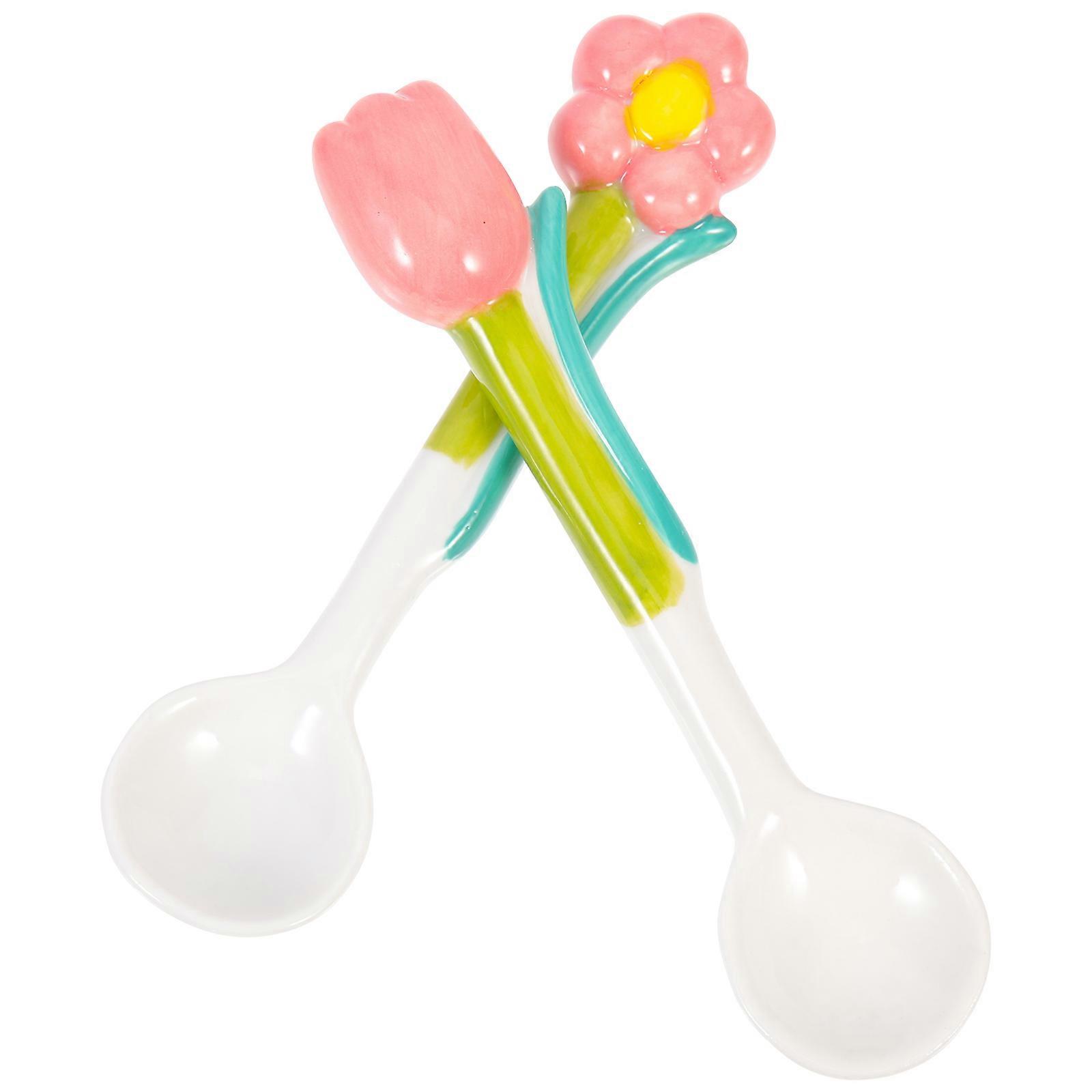 6 Pcs Kitchenware Mixing Spoon Tulip Shaped Food Spoons For Drink Mixing Featuring Excellent Polishing And Design