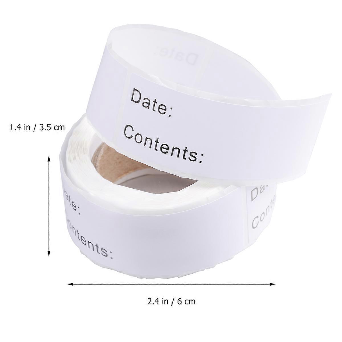 Identify Food Content Removable Freezer Stickers 125Pcs Roll Self-Adhesive for Office Fridge Organization Kitchen