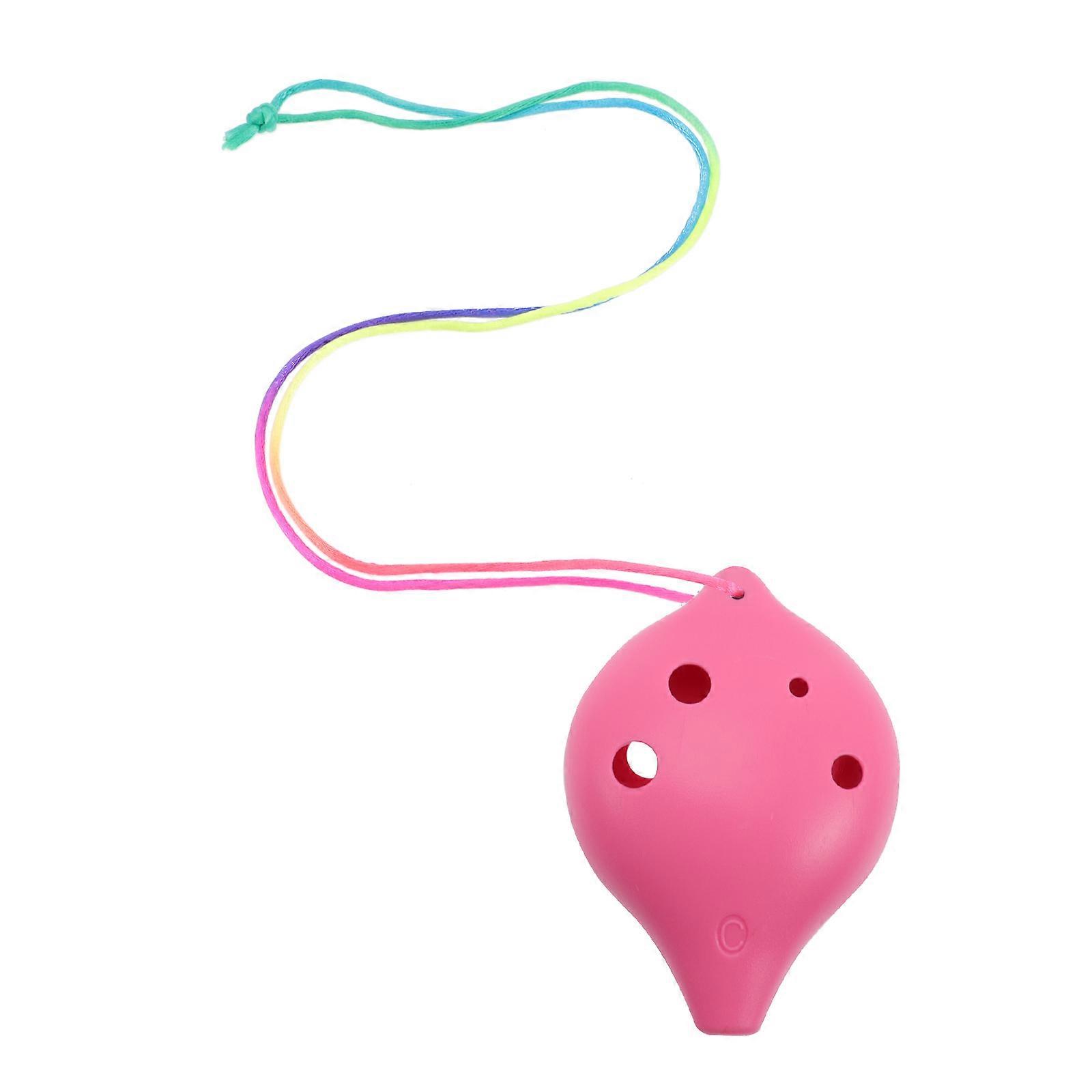 6-Hole Mini Ocarina Beginner Music Lover's Portable Practice Toy In Pink With Strong Durable Design 2Pcs